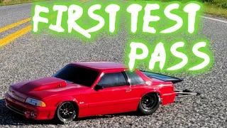 Traxxas 5.0 Mustang Drag Slash stock test pass