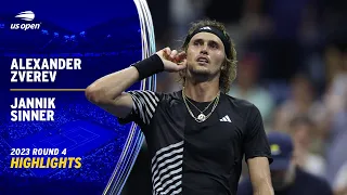 Alexander Zverev vs. Jannik Sinner Highlights | 2023 US Open Round 4