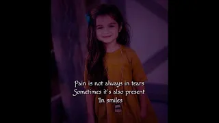 Pain Is Not Always In Tears Sometimes It Also...| Deep Pain Quotes | Sad Life Quotes In English