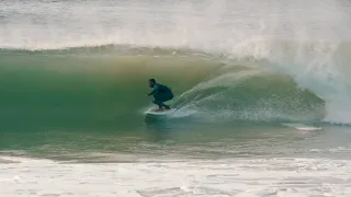 Charging Heavy Beachbreak Waves From Hurricane Teddy!