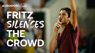 INCREDIBLE Scenes! Fritz Shushes Crowd After Defeating Home Favourite Rinderknech | Eurosport Tennis