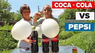 Coke Coca Cola vs Pepsi  Надуваем воздушные шары газировкой!