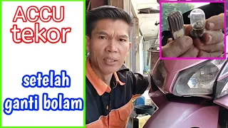 ACCU TEKOR SETELAH PENGGANTIAN LAMPU UTAMA....