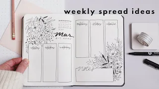 Bullet Journal Weekly Spread Ideas | Four Cute Layouts