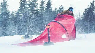 Blizzard - Winter Camping Survival in a Snow Storm - Extreme Wilderness Solo Camp in Freezing Tent.