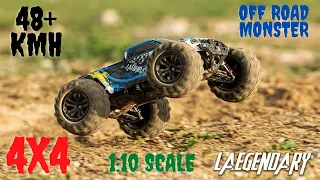 LAEGENDARY RC Truck 48+ KMH 1:10 Scale 4x4 Unbox Test Review