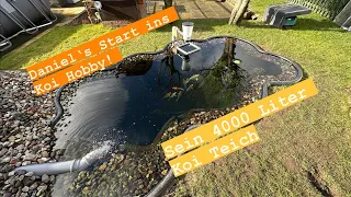 Daniel‘s Start ins Koi Hobby. Sein 4000 Liter Koi Teich.