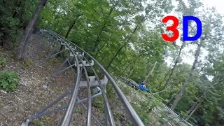 Runaway Mountain Coaster anaglyph 3D on-ride POV @60fps (full ride)