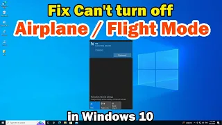 How to Fix Can't Turn Off Airplane Mode in Windows 10 PC or Laptop