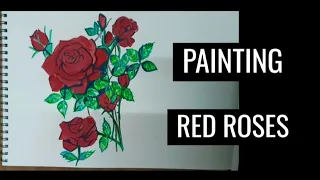 10 ' How to draw a Red roses | step by step