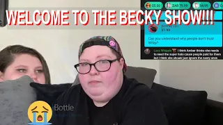 Amberlynn Reid,  Becky Takes over the live stream while Amber cries