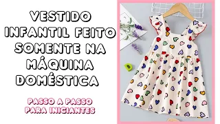 Como fazer vestido infantil fácil para iniciantes - Molde grátis | How to make an easy baby dress