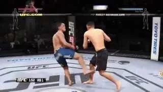 EA UFC Anthony Pettis VS Nate Diaz Capoeira Kick Knockout