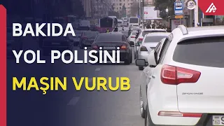 Xidmətdə olan polisi MAŞIN VURDU - APA TV