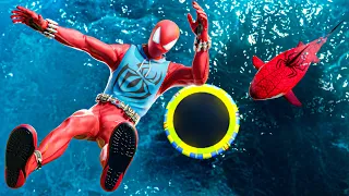 GTA 5 Water Trampoline Jumps/Fails - Water Ragdolls 7