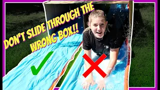 DON'T SLIDE THROUGH THE WRONG BOX || Taylor and Vanessa