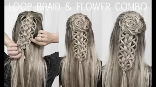 Loop Braid & Flower Rosette Tutorial - DIY!