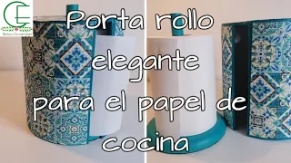 Porta rollo de papel de cocina #diy #cartonaje #decoupage #homedecor