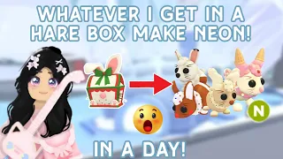 whatever i get in a HARE BOX I make NEON!🐰😱| DO IT FOR ONLY A DAY!😲⌛ #adoptme #roblox