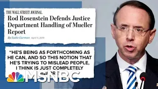 Rod Rosenstein Defends Trump AG Barr As Mueller Report Looms | The Beat With Ari Melber | MSNBC