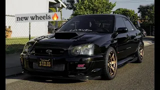 my 2004 sti gets my dream wheels mounted (te37)