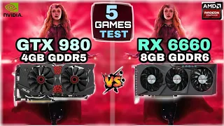 GTX 980 Vs RX 6600 | 5 Games Test | How Much Difference ?