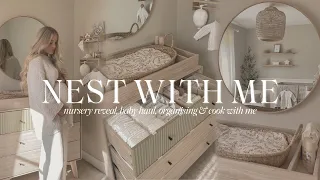 DAY IN THE LIFE | nursery reveal, nesting, organising, baby haul & cook with me