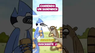 MORDECAI Y RIGBY SE COMEN UN SANDWICH GIGANTE