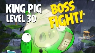 Boss Fight #3! King Pig Level 30 Walkthrough - Angry Birds Under Pigstruction