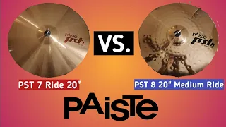 20" PST 7 Ride vs. 20" PST 8 Medium Ride (Paiste Ride Cymbal Comparison)