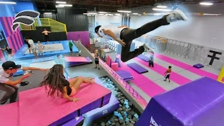 TRAMPOLINE PARK SLIDE OBSTACLE COURSE (HARD MODE)