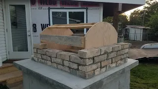 pizza oven update. finished cook surface and dry stack brick. don't think I'm gonna make it