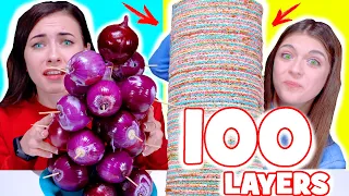 ASMR 100 Layers Food Challenge | Mukbang By LiLiBu