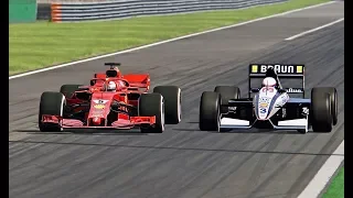 Ferrari F1 2018 vs Tyrrell F1 1991- Monza