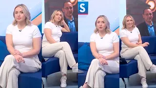 Eleanor Roper Busty in Tight White Top - Sky Sports News 26/4/2024