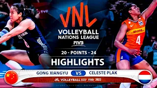 Gong Xiangyu vs Celeste Plak | China vs Netherlands | Highlights | Women's VNL 2022 (HD)