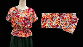 🌸 Sew a very nice blouse with 70cm fabric | Step by step sewing tutorial