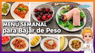 💚 Menú Semanal para BAJAR de PESO #1 🤩 SALUDABLE y ECONÓMICO 👍 Menú para Adelgazar, Ideal Dieta 💖