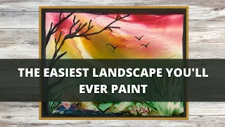 How To Paint An Amazingly Easy Landscape/ Encaustic Art