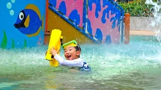 Yejun and Dad want go Water Park and Animal Zoo | Family Trip for Children