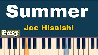 Joe Hisaishi - Summer - Easy  ( Easy  Piano Tutorial  With  Sheet )