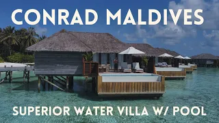 Conrad Maldives Superior Water Villa with Pool Room Tour
