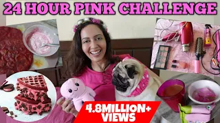 I Used Only PINK Colour For 24 Hours CHALLENGE 💖 Garima's Good Life