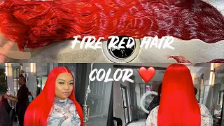 FIRE RED HAIR COLOR 🔥 | Isee Hair |