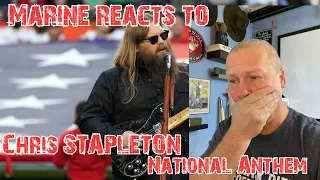 Marine Veteran reacts to Chris Stapleton sings the National Anthem