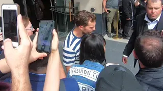 Jamie Dornan shows off his buff arms outside the Variety studio in Toronto