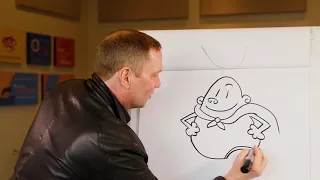 Dav Pilkey draws Captain Underpants