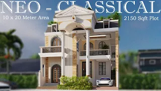 10x20 Meter Royal Mansion with Office | 2150 Sqft Neo-Classical Villa Design I ID-184