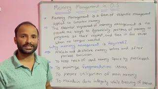 What is Memory Management in Operating System (OS) ?