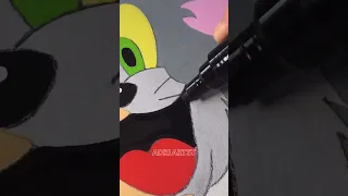 Drawing Tom and Jerry Fusion Effect with Posca Markers! #shorts